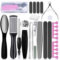 【CW】 Pedicure Kit 20 in 1 Stainless Steel Professional Tools Set Foot Rasp Peel Callus Dead Skin Remover Feet Care