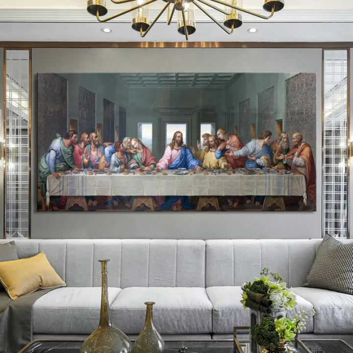 Famous Painting Art For Living Room Cuadros Decor Leonardo Da Vincis The Last Supper Posters And Print Wall Canvas Lazada Singapore - Famous Paintings For Home Decor