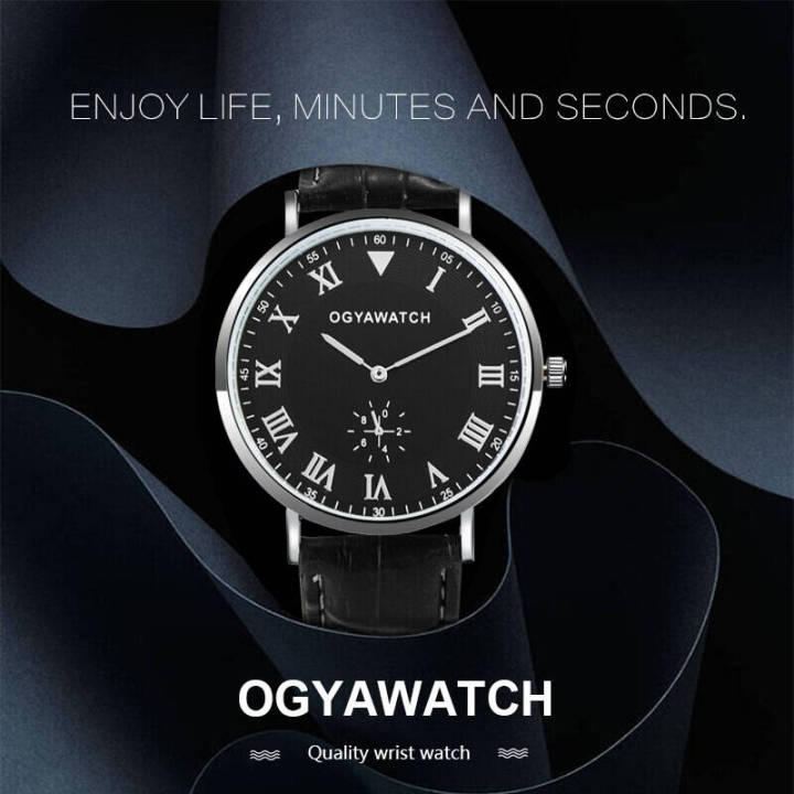 minimalis-watch-thin-quartz-roman-numerals-leather-strap-men-watches-one-eye-black-dial-ogya-sales-wristwatch