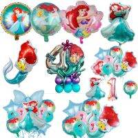 【DT】hot！ Sereia Ariel Princesa Menina de Aniversário Balão Decoração 1Set Número Balões Para Kild Baby Shower Partido Suprimentos Brinquedos