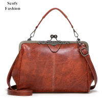 SCOFY FASHION Oil Wax PU Leather Shoulder Bags Vintage Designer Luxury Pruses and Handbags for Women Leisure Crossbody Bags