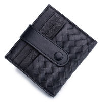 CICICUFF Women Weave ID Credit Card Case Coin Holder Sheepskin Leather Wallet Thin Mini Purse Hasp Card Holder Purse Pockets