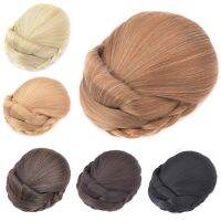 มวยผมเจ้าสาวแบบถัก Chignon Hanfu แบบถักเปียทำจากใยทนความร้อนได้อุปกรณ์เสริมวิกผมปลอมผู้หญิงแบบคุณภาพสูงทันสมัย