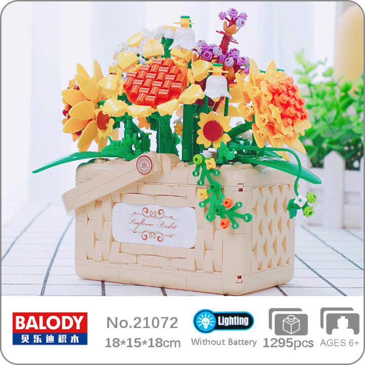 balody-นิรันดร์ดอกไม้กุหลาบดอกทานตะวันตะกร้าเดซี่พืชลิ้นชักไฟ-led-diy-มินิอิฐบล็อกอาคารของเล่นสำหรับเด็กไม่มีกล่อง
