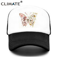 2023 New CLIMATE Women Butterfly flower Cap New Girls Flower Butterfly Hat Cap Hip Hop Baseball Trucker Mesh Cool Caps Hat for Women girl Versatile hat