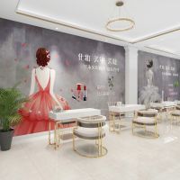 [COD] eyelashes manicure shop net red background wallpaper beauty salon studio front desk tattoo skin management decoration