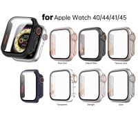 Thin Hard PC Case Cover Tempered Glass Screen Protector For iWatch Series 8 7 6 SE 5 4 45mm 41mm 40mm 44mm Change to Ultra 49mm Apple Watch 【BYUE】