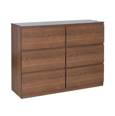 Chest of 6 drawers,wood pattern size 120x39x69 cm.