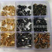 &amp;lt;&amp;gt;180pcs Punk rivet ตะปูแหลม หมุดพังก์ชุบนิกเกิล ตะปูหัวแหลม บรรจุกล่อง ชุดกล่อง