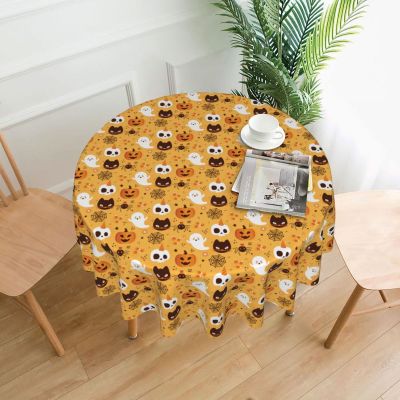 Halloween Pumpkin Spooky Bat (2) Tablecloth Funny Cheap Elegant Table Cover Garden Print Decoration Polyester Table Cloth