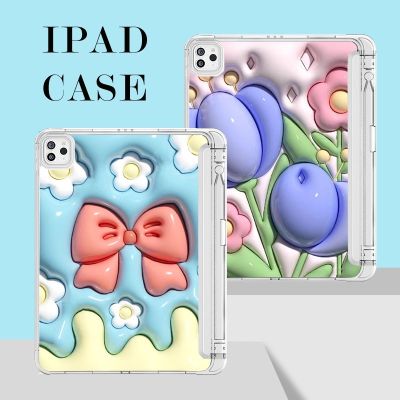 เคส ลายกระต่าย พร้อมปากกา สําหรับ iPad Air4 10.9 gen 10 2022 gen5 gen6 9.7 gen7 gen8 gen9 10.2 Air5 pro11 2018 2020 Mini4 5