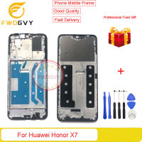 FWDGVY ใหม่แผงหน้าปัดโครงหน้ากากกลาง X7สำหรับ Huawei Honor เครื่องรองรับหน้าจอ LCD อะไหล่ซ่อมหน้าแผ่นกลาง + เครื่องมือซ่อม