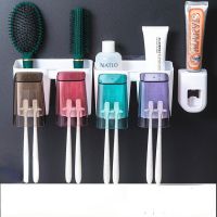 Multifunction Toothbrush Cup Holder Bathroom Accessories Toothpaste Squeezer Toilet Storage Rack Bathroom Cup Holder Dispenser