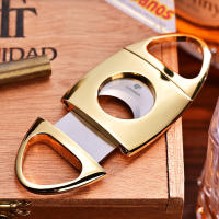 Gold Silver Black Red Ciggar Punch Cutter Metal Tobaco Ciger Scisors Knfe Smking Accessories with Gift Case