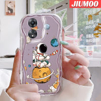 เคส JIUMOO สำหรับ OPPO A58 5G A58X 5G A78 5G A1X 5G A55 5G A98 5G F23 5G A1 5G A78 4G เคสลายการ์ตูนมนุษย์อวกาศเนื้อครีมขอบคลื่นเคสซิลิกาเจลโปร่งใสลายกล้องถ่ายรูปสุดสร้างสรรค์สำหรับฝาครอบป้องกันกันกระแทกแบบใสเคสมือถือ