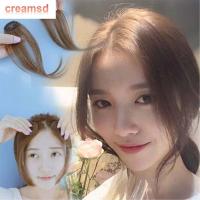 CREAMSD ผมต่อแบบหยักสำหรับผู้หญิงผมหยิกเป็นผมสีดำกิ๊บติดผมเดี่ยวแฮร์พีซหน้าม้าด้านหน้า