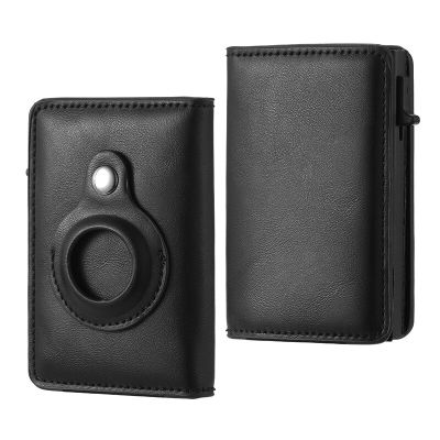 (Airtag Wallet )RFID หรูหรากระเป๋าใส่บัตรหนังคาร์บอนไฟเบอร์ Airtag กระเป๋าสตางค์ ID เครดิตธุรกิจกระเป๋าเก็บบัตร Apple Airtag เคสป้องกันการเครื่องป้องกันกระเป๋าเงินตกหาย