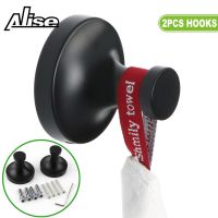 2pcs Stainless Steel Single Robe Hook Wall Mounted Towel Hook Black Painted Clothes Hook Bathroom Hardware