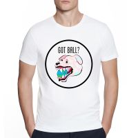 Funny Novelty Dog Got Ball T-Shirts For Men Round Neck T Shirts Interesting Short Sleeve Streetwear Hip Hop Tee Shirt