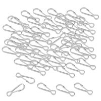 Wildhorse 100Pcs 304สแตนเลสClasp Miniหัวเข็มขัดแขวนฤดูใบไม้ผลิตะขอคล้องคลิป