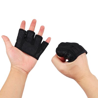 【CW】1คู่ยิมครอสฟิตถุงมือสี่ครึ่งนิ้วผู้ชายผู้หญิงถุงมือออกกำลังกาย Power การเพาะกายด้วยการยกน้ำหนัก Hand Protector 1 1 1 1
