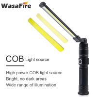 โคมไฟ Faltebare Drehen Taschenlampe Lampe COB Arbeit Licht Magnetissche LED USB Lade Mit Gebaut ใน Batterie Wasserdichte Laterne Für Camp