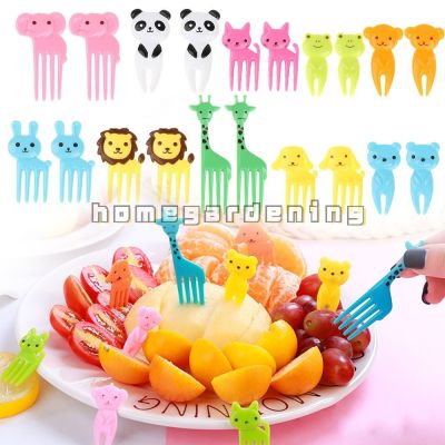 Mini Animal Farm Cartoon Food Picks Children Snack Cake Dessert Food Fruit Forks Lunch Bento Accessories Party Decor