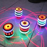 Spinning TopColorful แฟลช LED Light Spinning Top เลเซอร์เพลง Gyroscope เด็กไม้ Luminous เพลง Gyro เด็กคริสต์มาส Gift