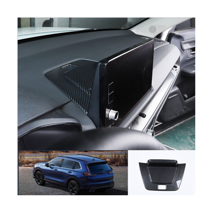 1-piece-navigation-screen-back-base-cover-trim-abs-carbon-fiber-for-honda-cr-v-crv-2023