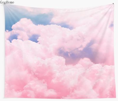 【cw】Candy Sky Pink Wall Tapestry Cover Beach Towel Throw Blanket Picnic Yoga Mat Home Decoration