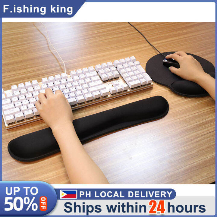 Ergonomic Mouse Pad with Wrist Support, Comfortable Keyboard Wrist Rest, Memory  Foam Wrist Pad for Keyboard, Mouse Pad Sets for Easy Typing & Pain Relief  for Computer, Office & Home, Black 