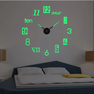Home Decor Digital Bedroom Silent Living Room Wall Clocks Luminous Mute Clock Simple Solid Color