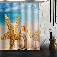 Latest Hot beach seashells starfish Shower Curtain Pattern Personalized Custom Bath Curtain Fabric Polyester beautiful Curtain