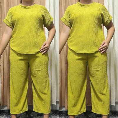 ชุดนอนสตรี Terno Pambahay สำหรับผู้หญิงชุดนอนผู้หญิง TERNO PAMBAHAY ขนาดพิเศษกางเกงเสื้อ (สีแรก)
