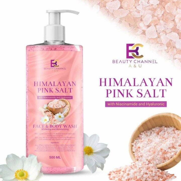 HIMALAYAN PINK SALT body wash trending with Niacinamide and Hyaluronic