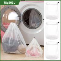 F8C503Y 3Pcs ไนลอนทำจากไนลอน ถุงซักผ้าซักอบรีด เสื้อผ้าซักผ้าซัก พับเก็บได้ ถุงเก็บกระเป๋า สากลสากลสากล เชือกหูรูด ถุงตาข่ายตาข่าย ถุงเท้าบรา