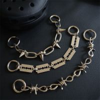 1Pcs Croc Shoes Charms Metal Gold Silver Bling Black Chain Shoe DIY Metal Decoration Pendant Buckle Gift Shoelace Accessories