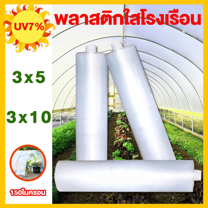 greenhouse-พลาสติกใส-ผ้าใบคลุมโรงเรือน-พลาสติกโรงเรือน-พลาสติกคลุมโรงเรือน-uv7-ผ้ายางคลุมโรงเรือน-สีใส-หนา-150-ไมครอน-โรงเรือนแคคตัส-3x5-3x10