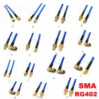 1pcs RF Coaxial Pigtail Right Angle /Straight SMA/RP SMA Male to Female Semi-rigid RG402 Jumper Cable Connector (10c15cm20cm)