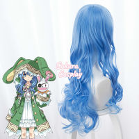 Date A Live Himekawa Yoshino Hermit Cosplay Long Blue Mixed Color Curly Heat Resistant Synthetic Hair Halloween + Free Wig Cap