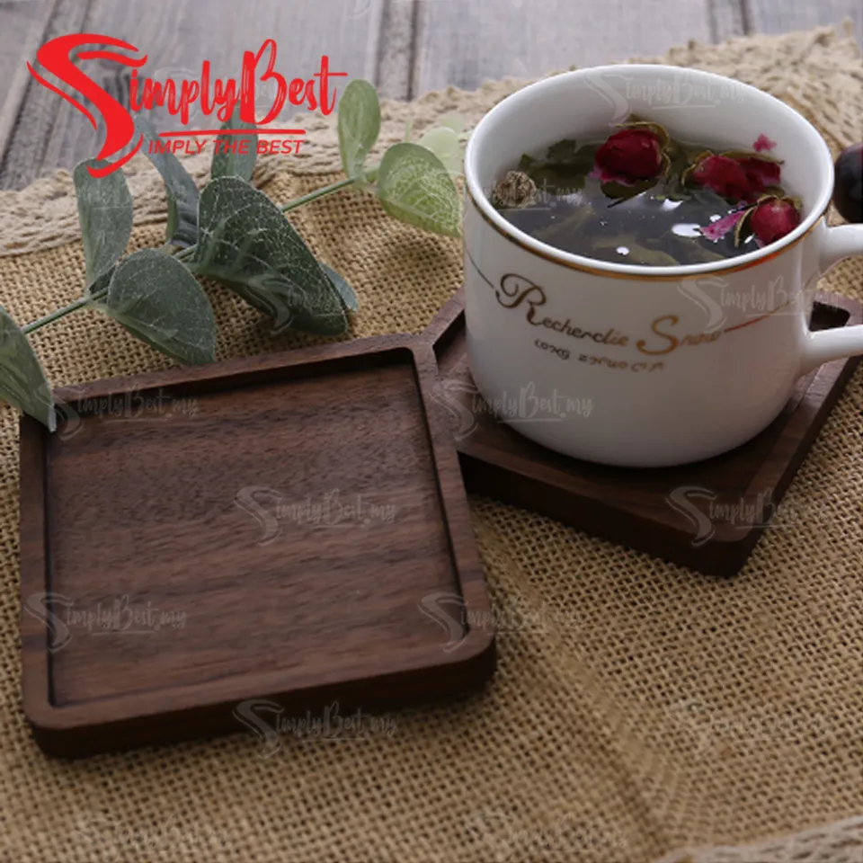 Japanese Rounded Walnut Wood Tea Cup Lid/Coaster - MASU