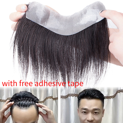 MUS Hair Toupee For Men Bangs Hair Wig Piece Trimmable Adhesive Hairpiece Natural Hair Toupee Trimmable Adhesive For Women Men Bangs Hair Wig Piece Trimmable Adhesive Hairpiece Natural Hairline Replacement System ซื้อทันทีเพิ่มลงในรถเข็น