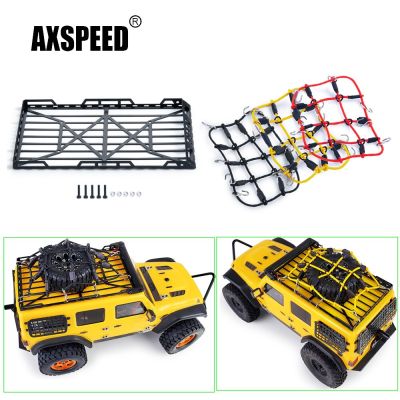 AXSPEED Metal Roof Rack Luggage Carrier Elastic Net for Axial SCX24 AXI00002 1/24 RC Crawler Car Decoration Accessories Parts  Power Points  Switches