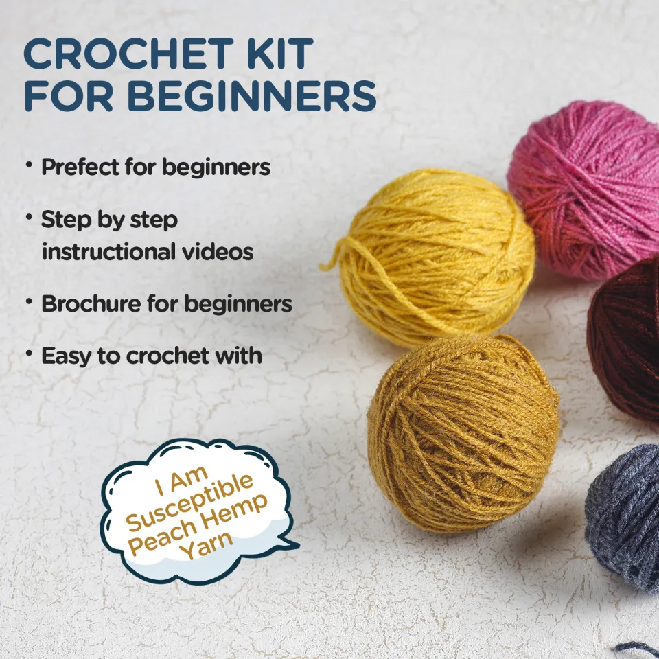 Crochet Kit for Beginners 3pcs Crochet Starter Kit for Adults and Kids DIY Crochet Animal Kit Comes with Step-by-Step Instructions and Video