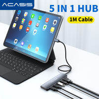 ACASIS 5 in 1 USB3.0 Hub Type-C Docking Station PD100W Fast Charging, 4K HDMI Adapter For Laptop MacBook/iPad Pro / Samsung S21 Huawei Mate 30 Lenovo Microsoft Splitter USB C Port