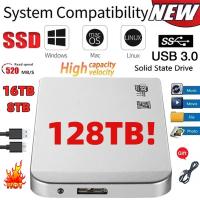 128TB Portable Ssd 500GB Big storage External Solid State Disk Type-C Compatible for Notebook/PC Desktop External Hard Drive SSD