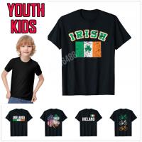 2023 new100 Cotton Youth Kids Irish Map and Flag Souvenir Distressed Ireland T-Shirt Map For Children T Shirt Tops Boy Girl Tee