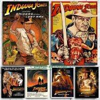 ภาพยนตร์คลาสสิก1เรื่องอินเดียน่าโจนส์ซีรีส์ภาพพิมพ์บนผืนผ้าใบโปสเตอร์ Jones อินเดียทั้งห้าโปสเตอร์ภาพยนตร์เครื่องตกแต่งฝาผนังแฟนๆของตกแต่งบ้านบาร์ห้อง