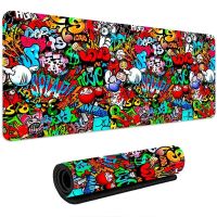 แผ่นรองเมาส์ขนาดใหญ่ Graffiti Game Art Mouse Pad คอมพิวเตอร์ Maxmat เครื่องเกมยาง แผ่นรองเมาส์ขนาดใหญ่