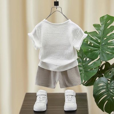 [COD] Childrens boy summer suit children and linen 1 a half years old male baby thin section 2 clothes